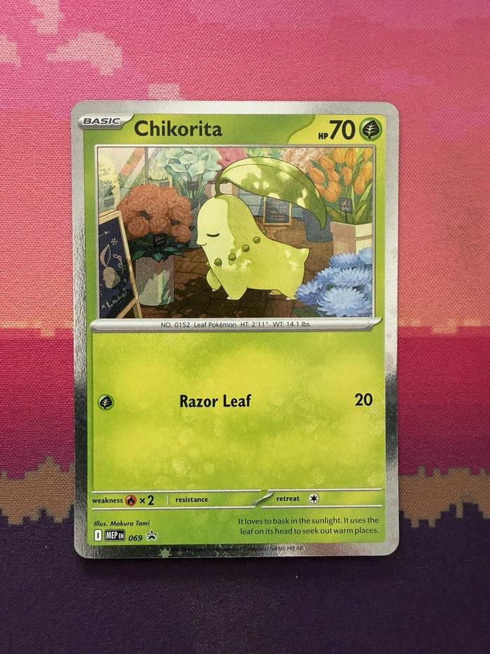 Pokemon Card Chikorita Mega Evolution Black Star Promo 069 Near Mint