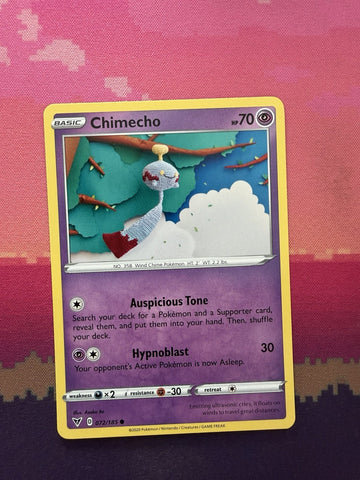 Pokemon Card Chimecho Vivid Voltage Common 072/185 Near Mint