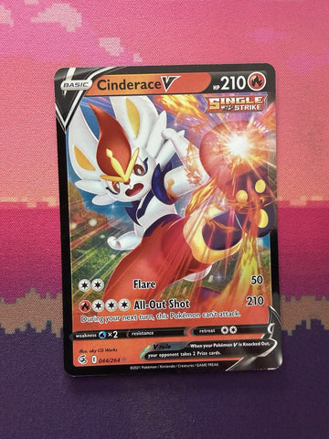 Pokemon Card Cinderace V Fusion Strike 044/264 Near Mint