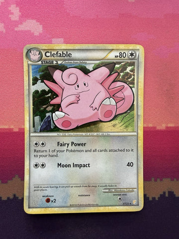 Pokemon Card Clefable HeartGold & SoulSilver Holo Rare 3/123 Near Mint