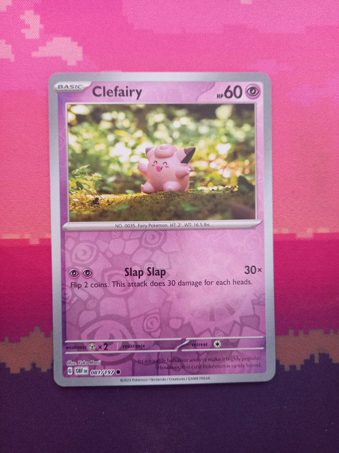 Pokemon Card Clefairy Obsidian Flames Reverse Holo 081/197 Near Mint