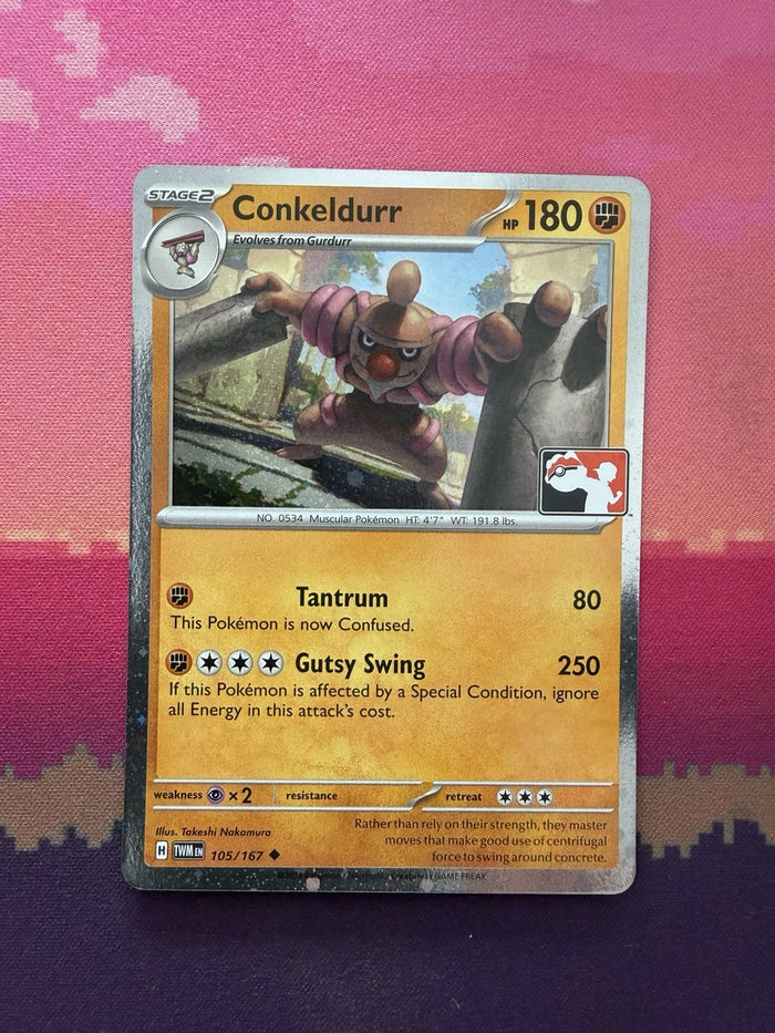 Pokemon Card Conkeldurr Twilight Masquerade Prize Pack Cosmo 105/167 Near Mint