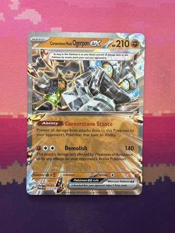 Pokemon Card Cornestone Mask Ogerpon EX Twilight Masquerade 112/167 Near Mint