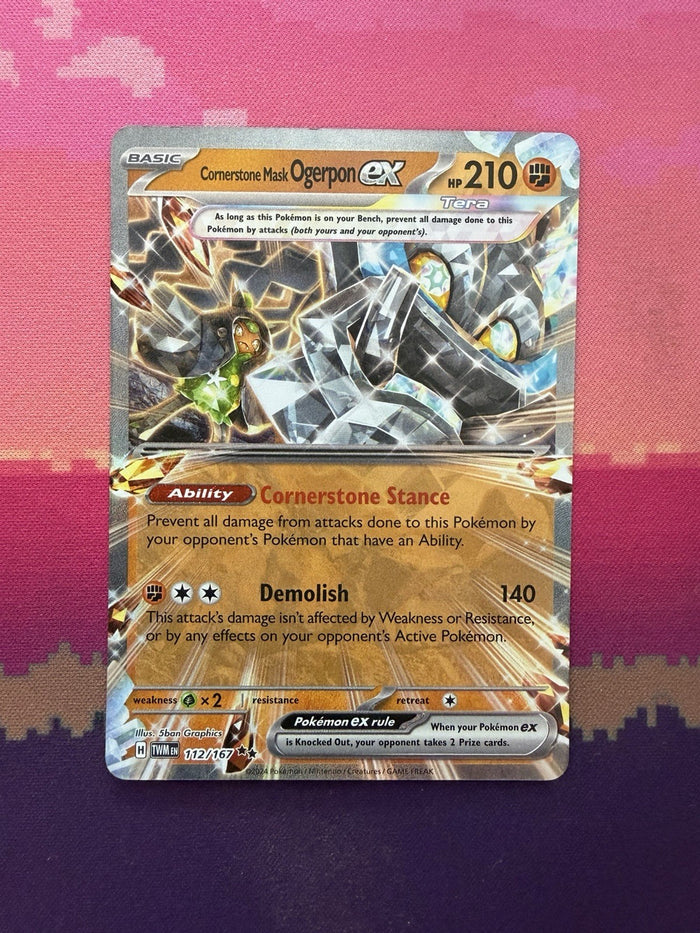 Pokemon Card Cornestone Mask Ogerpon EX Twilight Masquerade 112/167 Near Mint