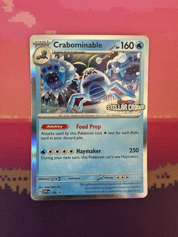 Pokemon Card Crabominable 134 Black Star Promo Stellar Crown STAMPED Near Mint