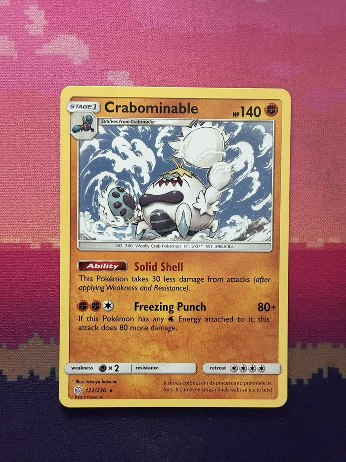 Pokemon Card Crabominable Cosmic Eclipse Rare 122/236 Near Mint