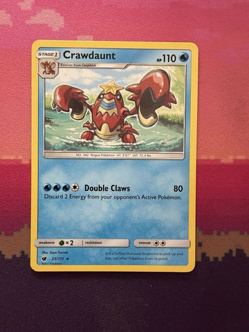 Pokemon Card Crawdaunt Crimson Invasion Rare 25/111 Near Mint