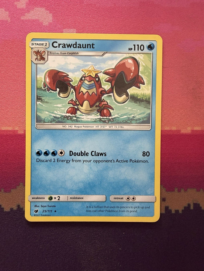 Pokemon Card Crawdaunt Crimson Invasion Rare 25/111 Near Mint