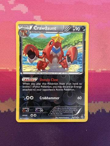Pokemon Card Crawdunt Primal Clash Reverse Holo Rare 92/160 Near Mint