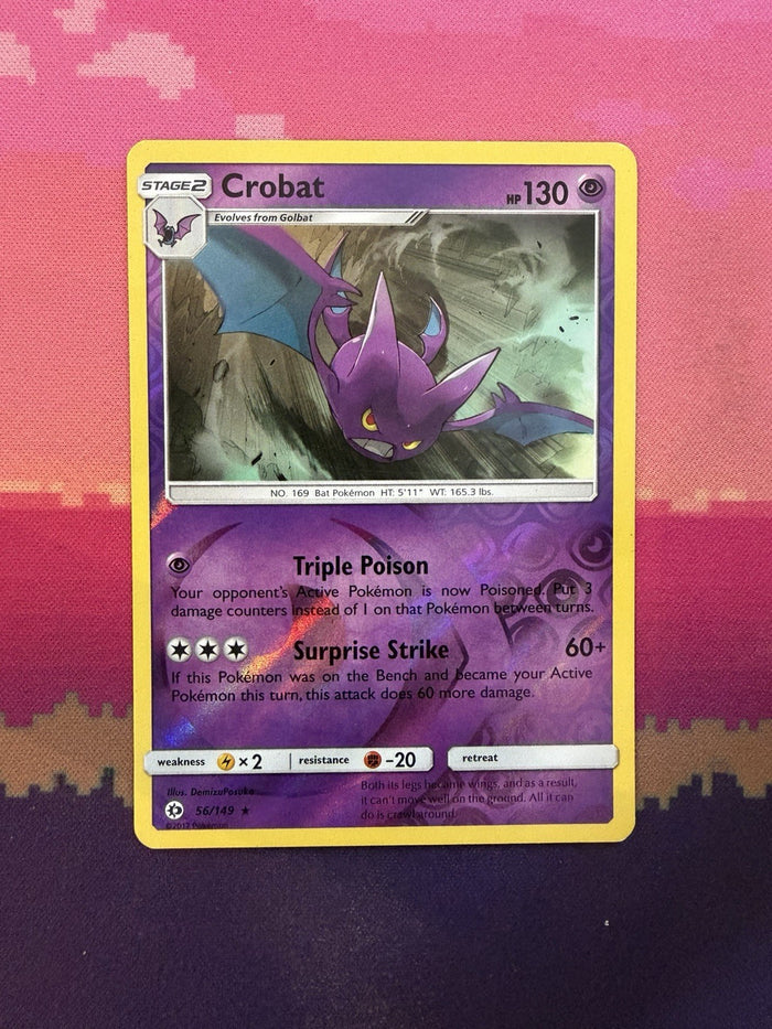 Pokemon Card Crobat Sun & Moon Reverse Holo Rare 56/149 Near Mint