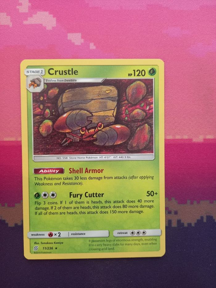 Pokemon Card Crustle Unified Minds Rare 11/236 Near Mint