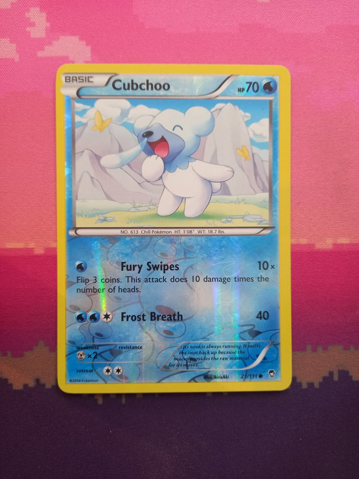 Pokemon Card Cubchoo Furious Fists 21/111 Reverse Holo Near Mint