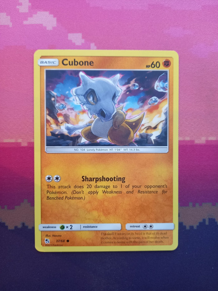 Pokemon Card Cubone Hidden Fates Common 37/68 Near Mint
