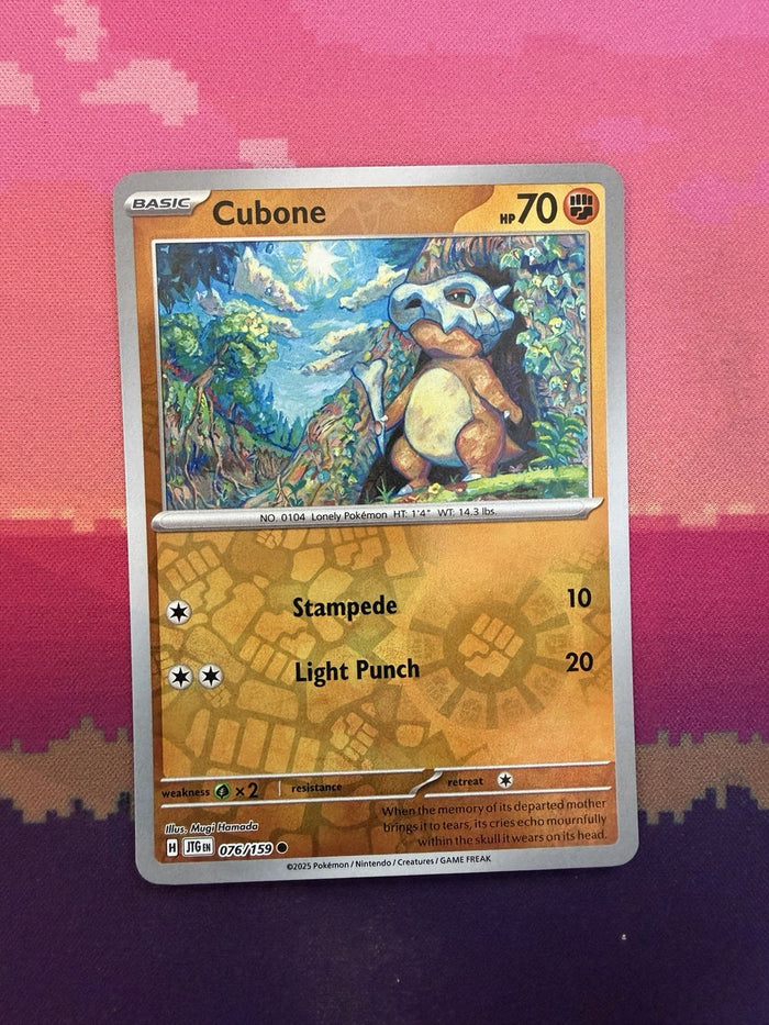 Pokemon Card Cubone Journey Together Reverse Holo Common 076/159 Near Mint