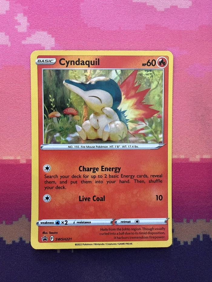 Pokemon Card Cyndaquil Black Star Promo SWSH221 Holo Rare Near Mint