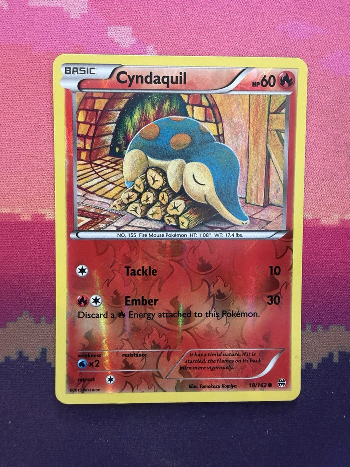 Pokemon Card Cyndaquil Breakthrough Reverse Holo 18/162 Near Mint