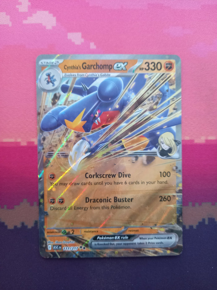 Pokemon Card Cynthia's Garchomp EX Ascended Heroes 111/217 Near Mint