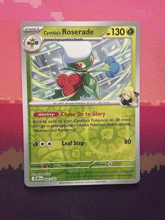 Pokemon Card Cynthia's Roserade Destined Rivals Prize Pack Cosmo 008/162 NM