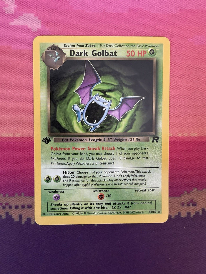 Pokemon Card Dark Golbat Team Rocket 1st Edition Rare 24/82 Near Mint