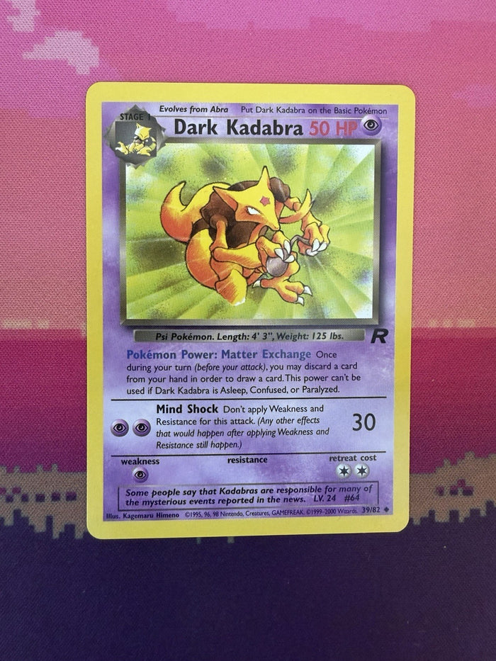 Pokemon Card Dark Kadabra Team Rocket Uncommon 39/82 Near Mint