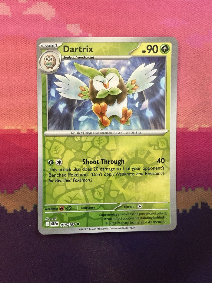 Pokemon Card Dartrix Obsidian Flames Reverse Holo Uncommon 014/197 Near Mint