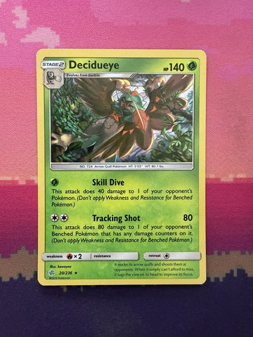 Pokemon Card Decidueye Cosmic Eclipse Holo Rare 20/236 Near Mint
