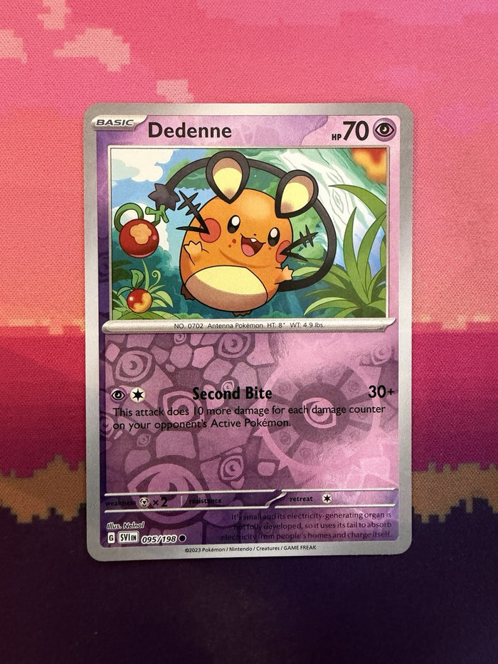Pokemon Card Dedenne Scarlet & Violet Reverse Holo 095/198 Near Mint
