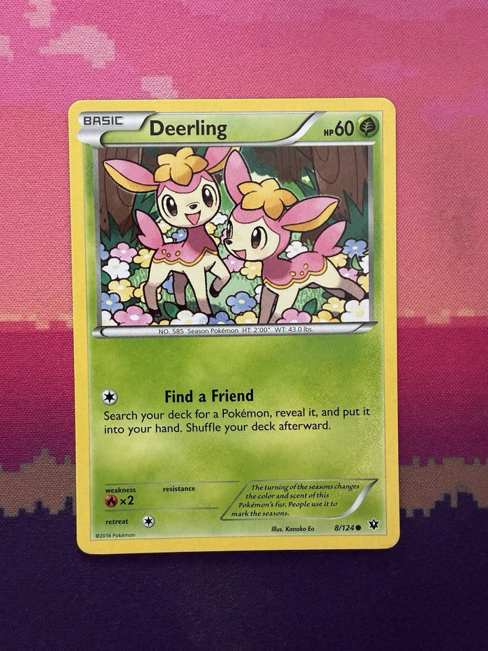 Pokemon Card Deerling Fates Collide Common 8/124 Near Mint