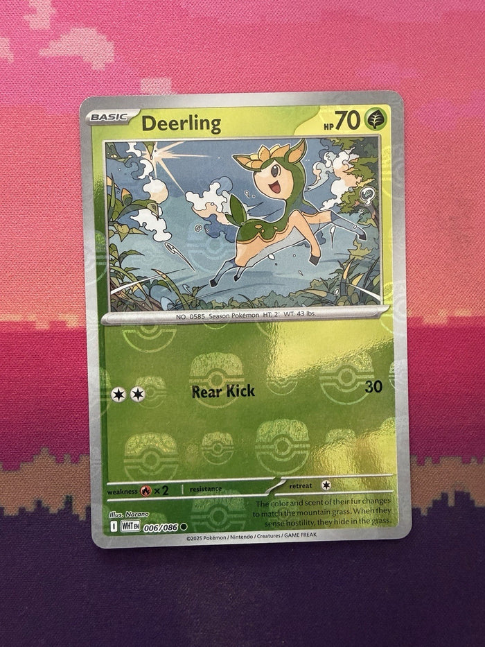 Pokemon Card Deerling White Flare Master Ball Reverse 006/086 Near Mint