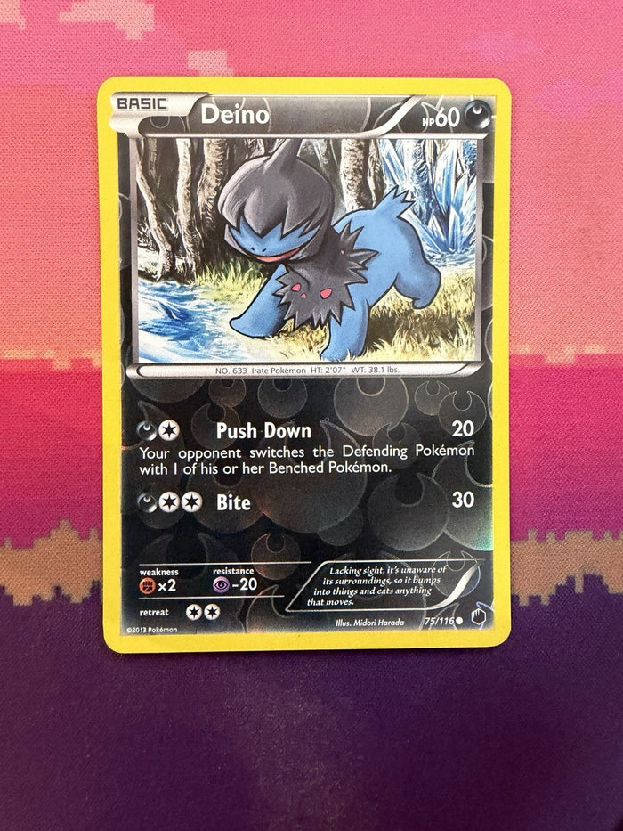 Pokemon Card Deino Plasma Reverse Holo Common 75/116 Near Mint