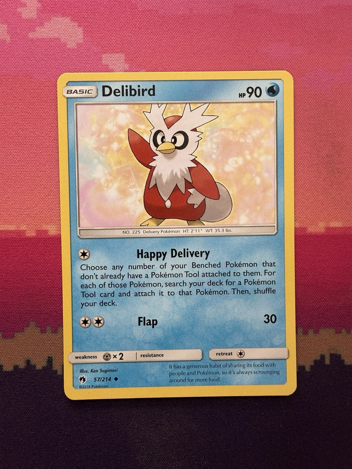 Pokemon Card Delibird Lost Thunder Uncommon 57/214 Near Mint