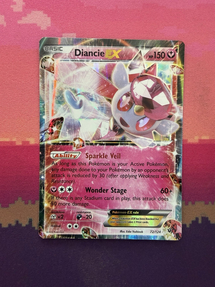 Pokemon Card Diancie EX Fates Collide 72/124 Near Mint