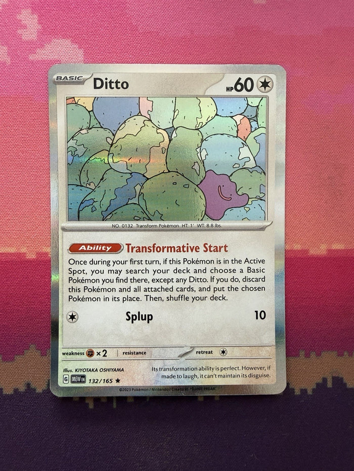 Pokemon Card Ditto 151 Holo Rare 132/165 Near Mint