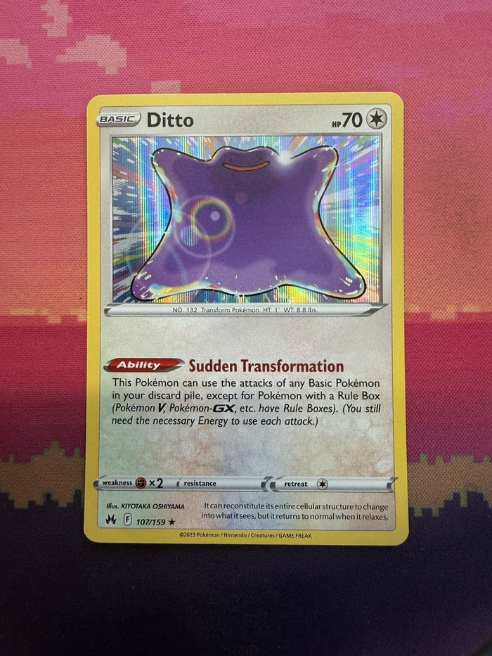 Pokemon Card Ditto Crown Zenith Holo Rare 107/159 Near Mint