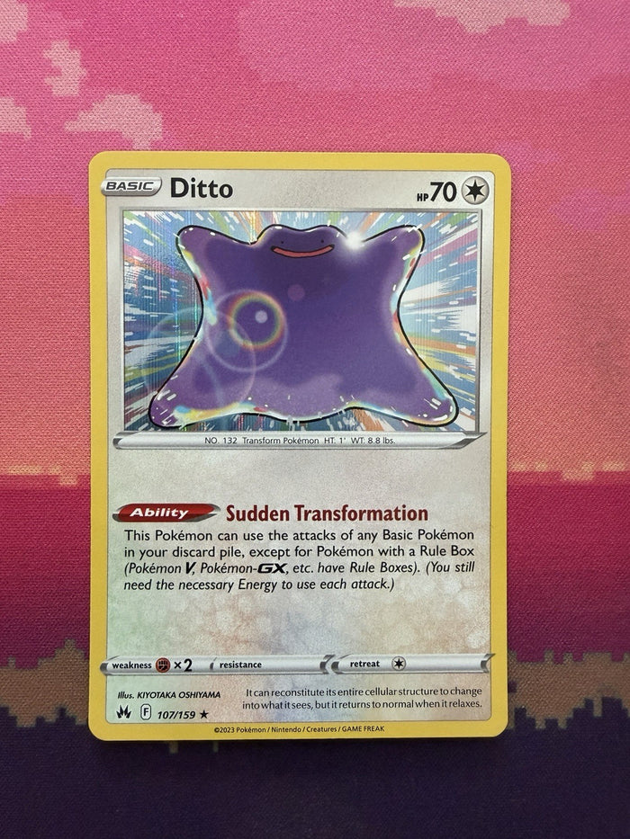 Pokemon Card Ditto Crown Zenith Holo Rare 107/159 Near Mint