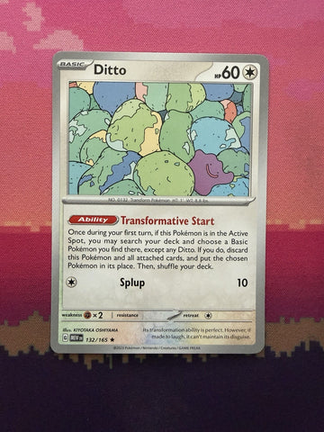 Pokemon Card Ditto Scarlet & Violet 151 Rare 132/165 Near Mint