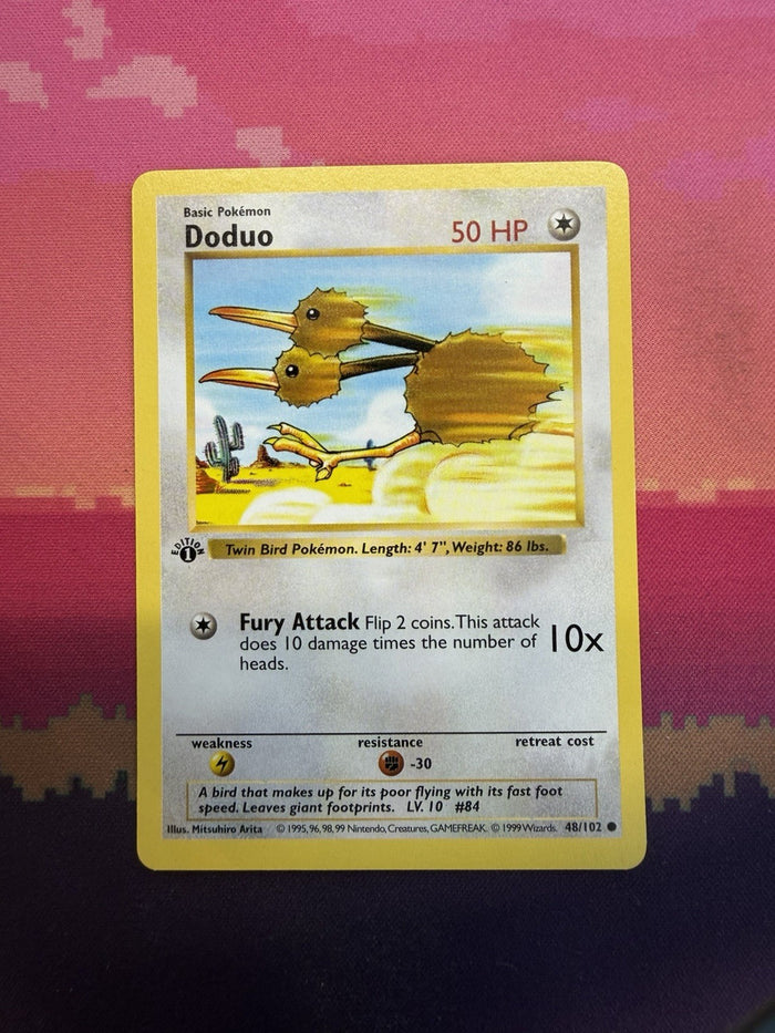 Pokemon Card Doduo Shadowless Base Set 1st Edition Common 48/102 Near Mint