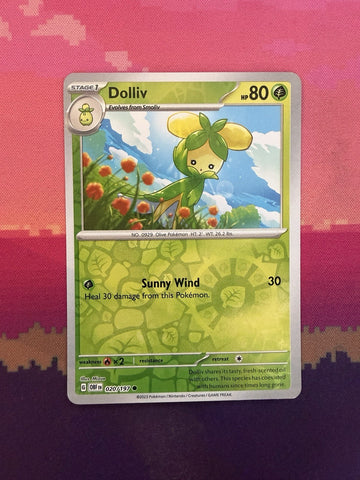 Pokemon Card Dolliv Obsidian Flames Reverse Holo Common 020/197 Near Mint