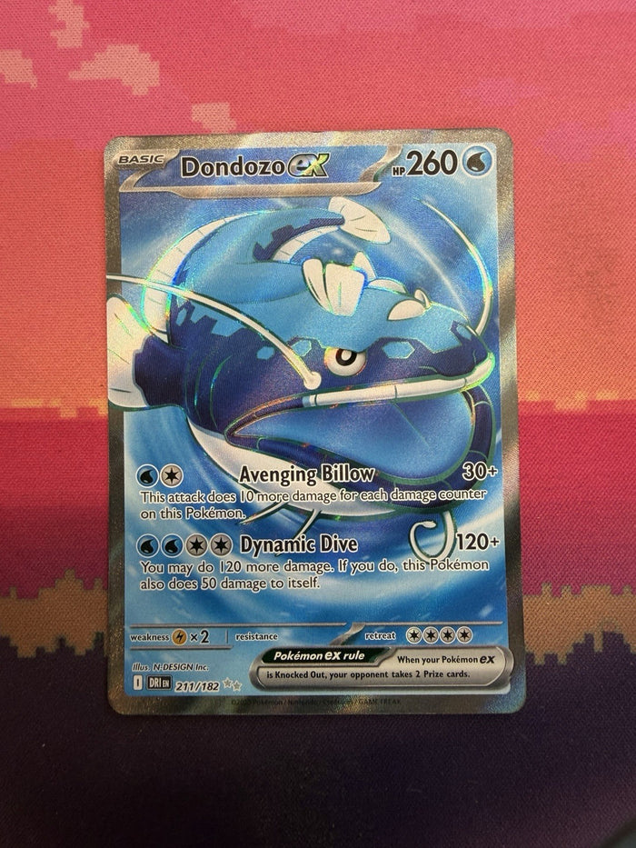 Pokemon Card Dondozo ex 211/182 Ultra Rare Destined Rivals Near Mint