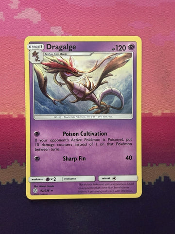 Pokemon Card Dragalge Cosmic Eclipse Rare 92/236 Near Mint