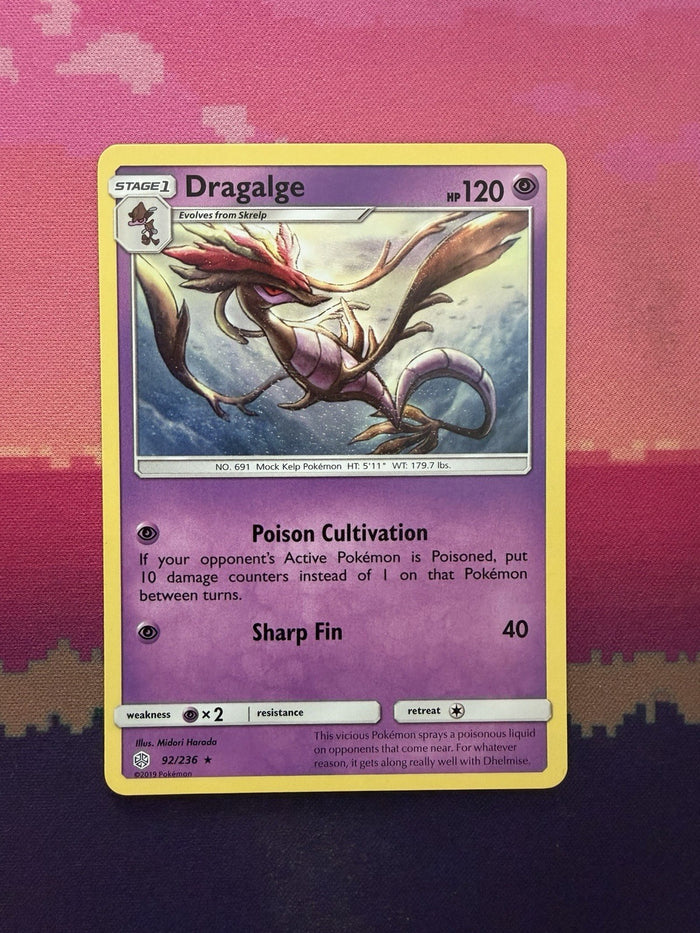 Pokemon Card Dragalge Cosmic Eclipse Rare 92/236 Near Mint