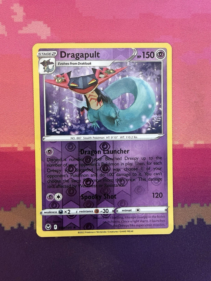 Pokemon Card Dragapult Silver Tempest Reverse Holo Rare 089/195 Near Mint