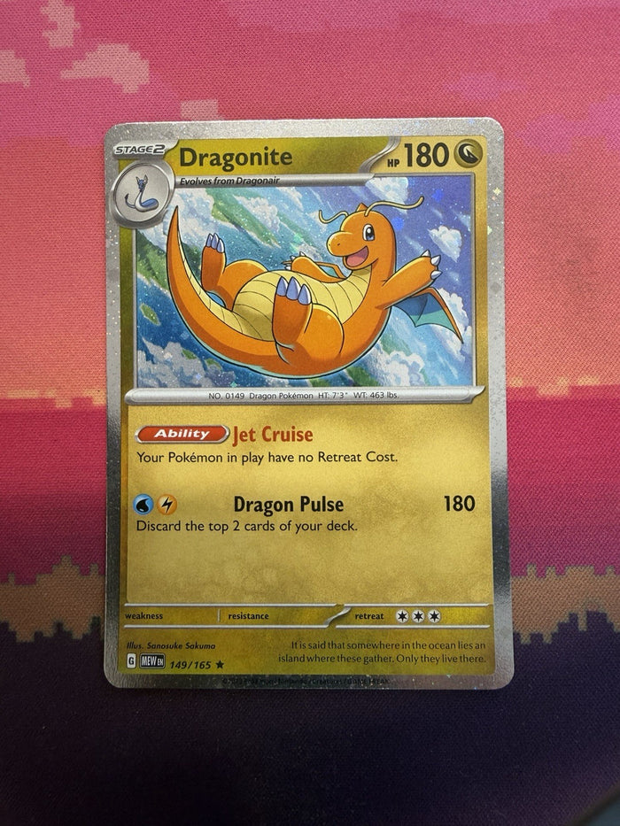 Pokemon Card Dragonite Scarlet & Violet 151 Cosmo Holo 149/165 Sam's Club NM