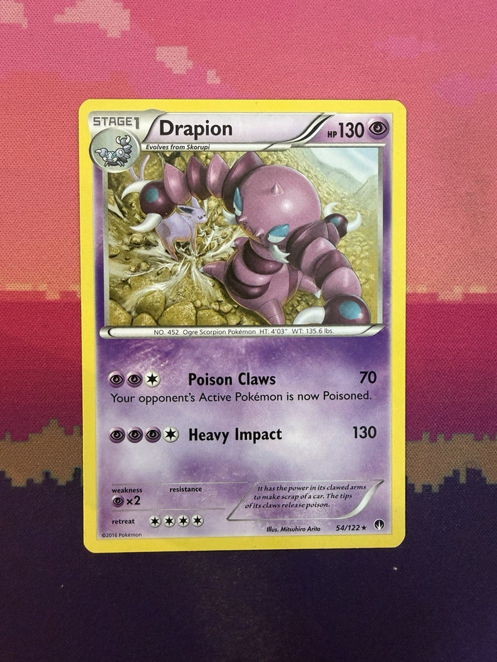 Pokemon Card Drapion Breakpoint Rare 54/122 Near Mint
