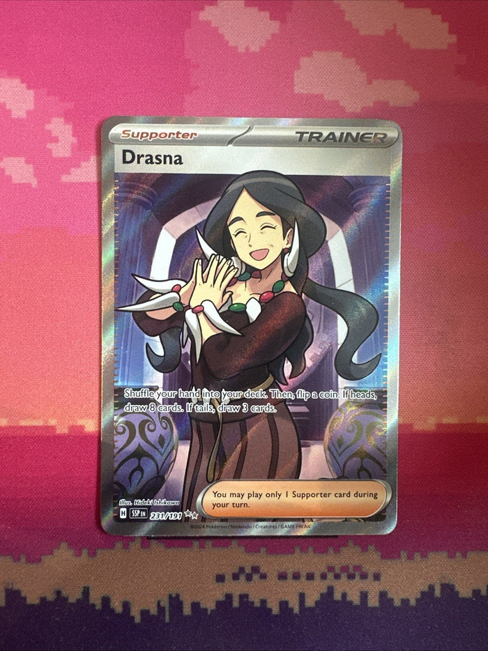 Pokemon Card Drasna Surging Sparks Full Art Ultra Rare 231/191 Near Mint