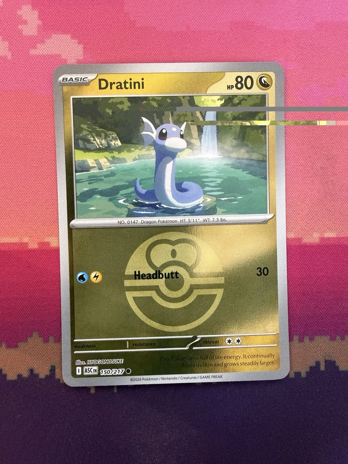 Pokemon Card Dratini Ascended Heres Reverse Holo Common 150/217 Near Mint