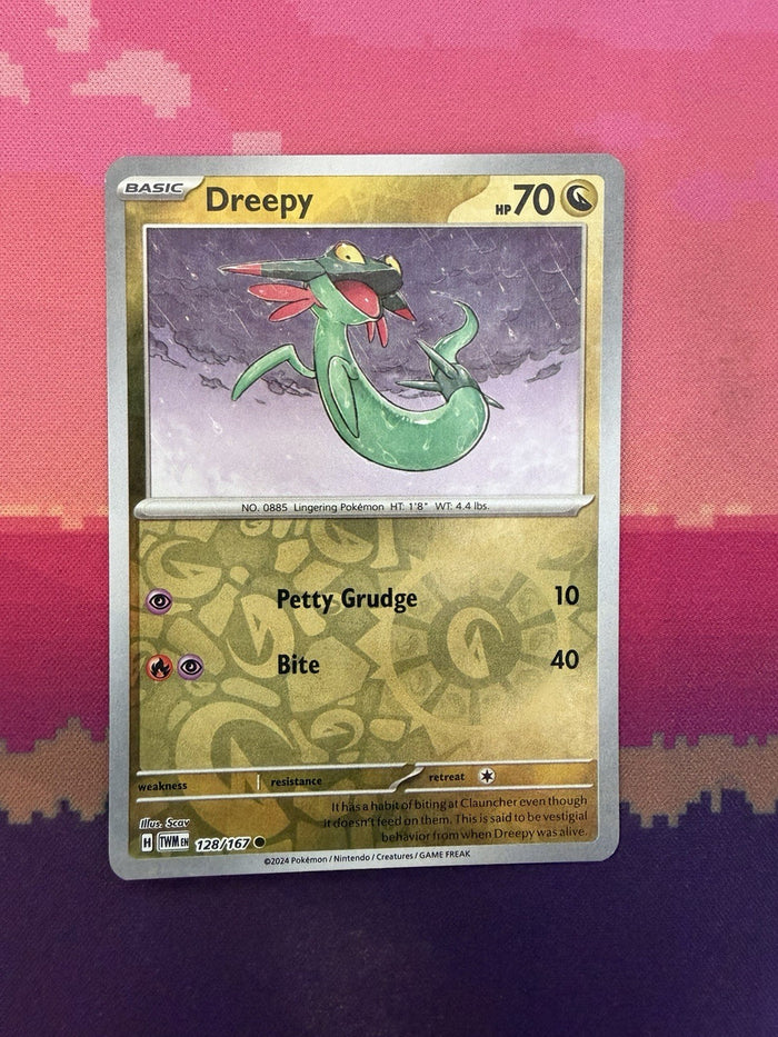 Pokemon Card Dreepy Twilight Masquerade Reverse Holo Common 128/167 Near Mint