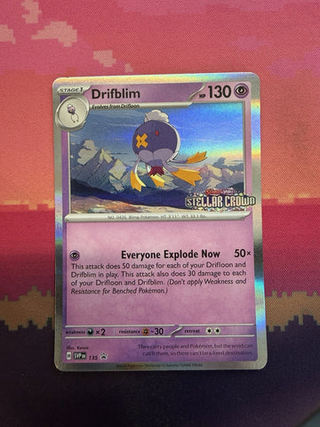 Pokemon Card Drifblim 135 Stellar Crown STAMPED Scarlet & Violet Promo Near Mint