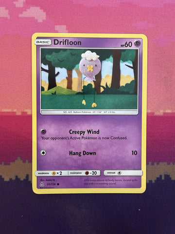 Pokemon Card Drifloon Ultra Prism Common 51/156 Near Mint