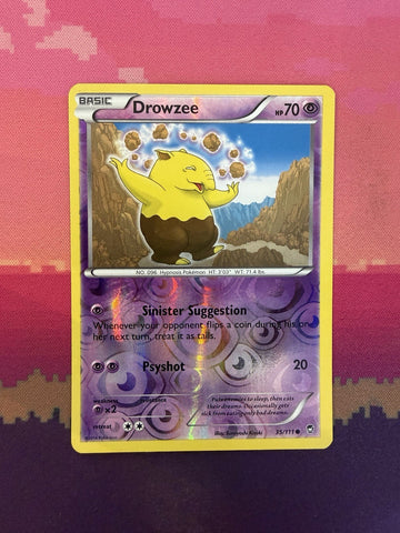 Pokemon Card Drowzee Furious Fist Reverse Holo Common 35/111 Near Mint